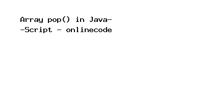 Array pop() in JavaScript